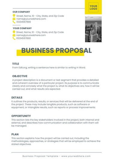 Edit a Business Proposal