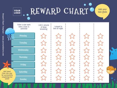 Free Editable Reward Chart Templates