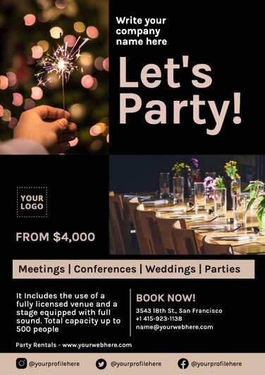 Editable Party Rental Flyers