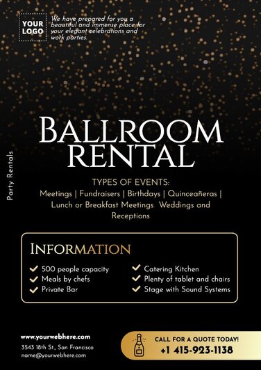 Edit a party rental template