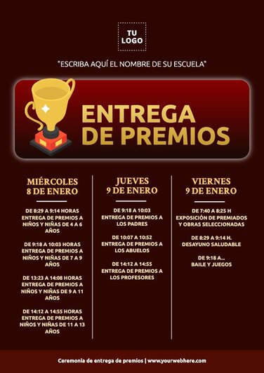 Plantillas De Invitaciones Para Entrega De Premios