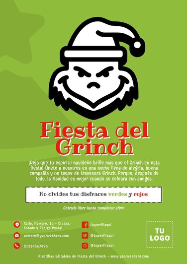 Edita una invitación del Grinch