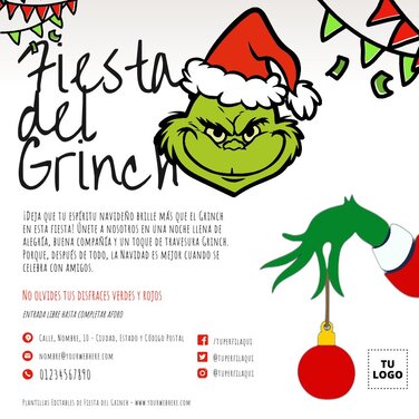 Edita una invitación del Grinch