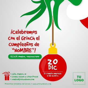 Edita una invitación del Grinch