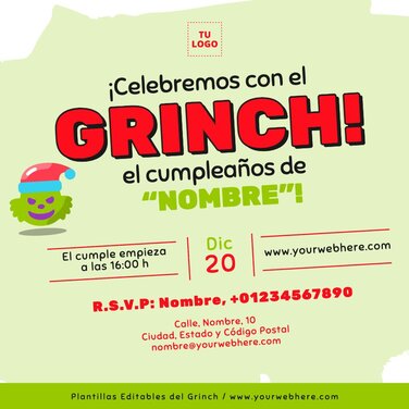 Edita una invitación del Grinch