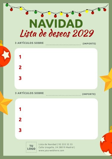 Crea una Lista de Compras Navideñas para tiendas