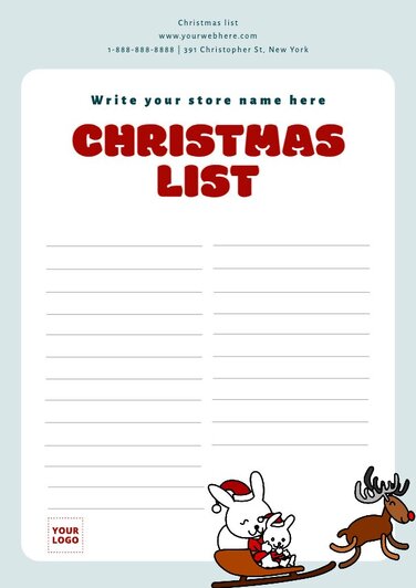 Printable Christmas List Templates for your Business