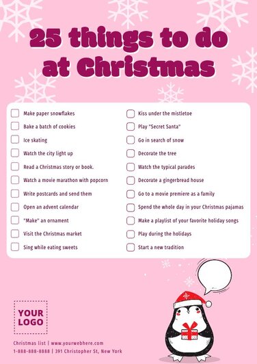 Printable Christmas List Templates for your Business