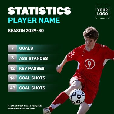 Free & customizeable soccer stats graphic templates