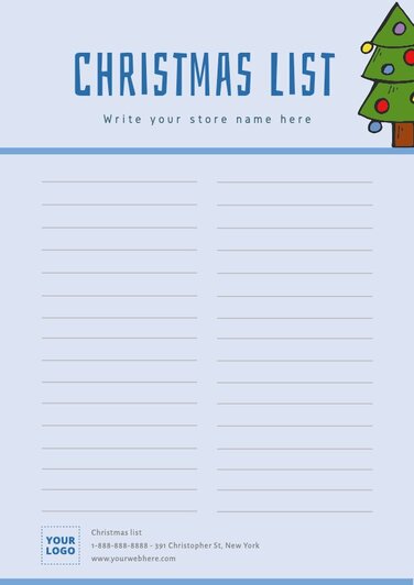 Printable Christmas List Templates for your Business