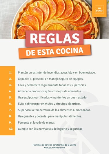 Crea Carteles De Normas De La Cocina