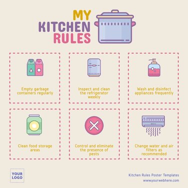 Kitchen Rules Sign Templates to Customize