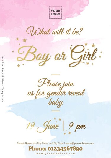 Boy or girl? Gender Reveal Invitation Templates