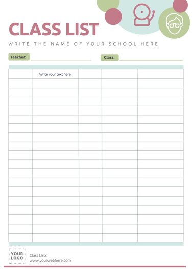 Free Editable Class List Templates