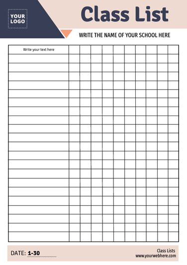 Free Editable Class List Templates