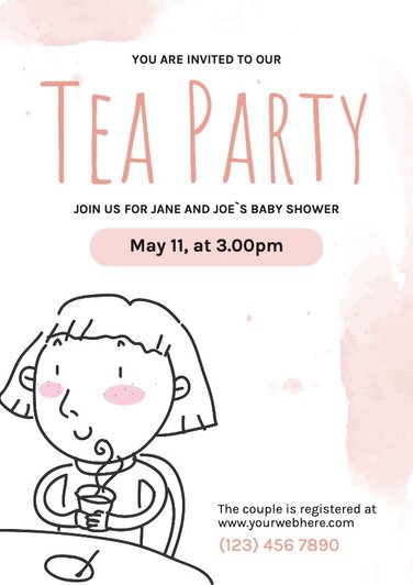 Free printable tea party invitations