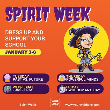 Free Editable Spirit Week Poster Templates