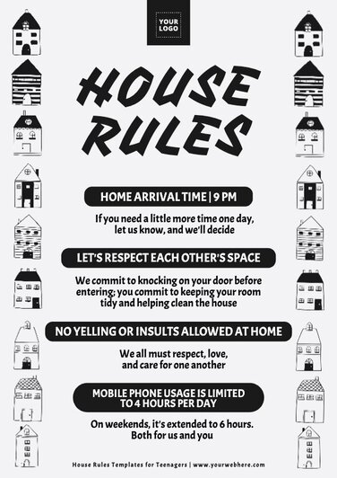 Create Posters with Rules for Teenagers at Home