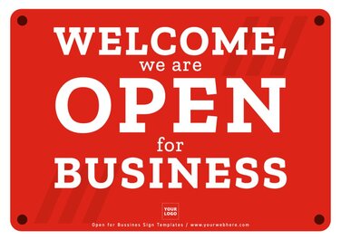 We are Open Sign Template