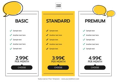 Free Pricing Table Templates To Download