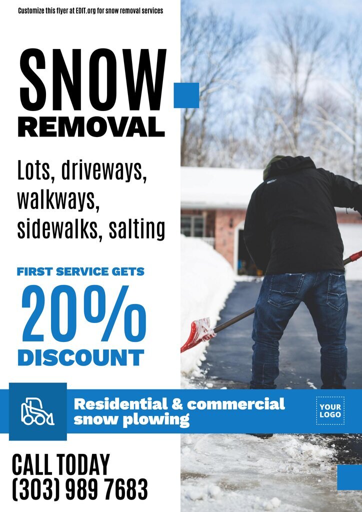 Custom snow plowing flyers with discounts