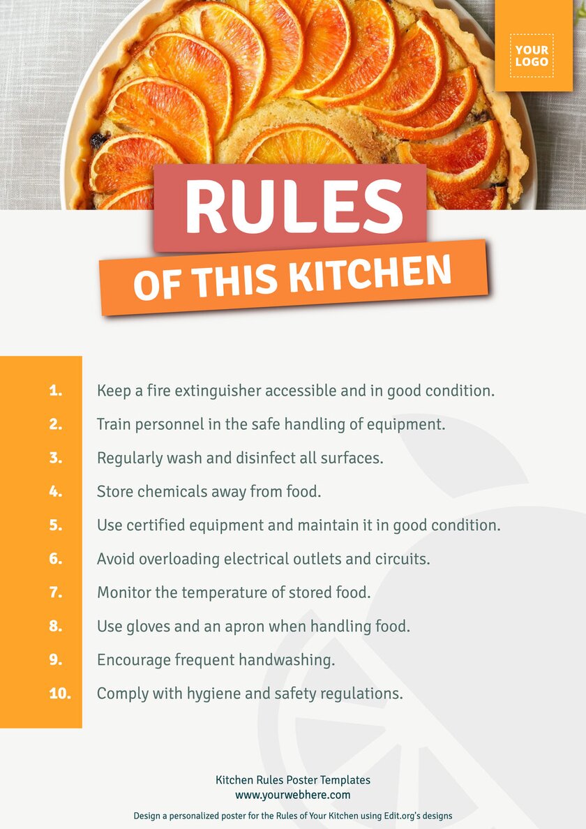 Kitchen Rules Sign Templates to Customize