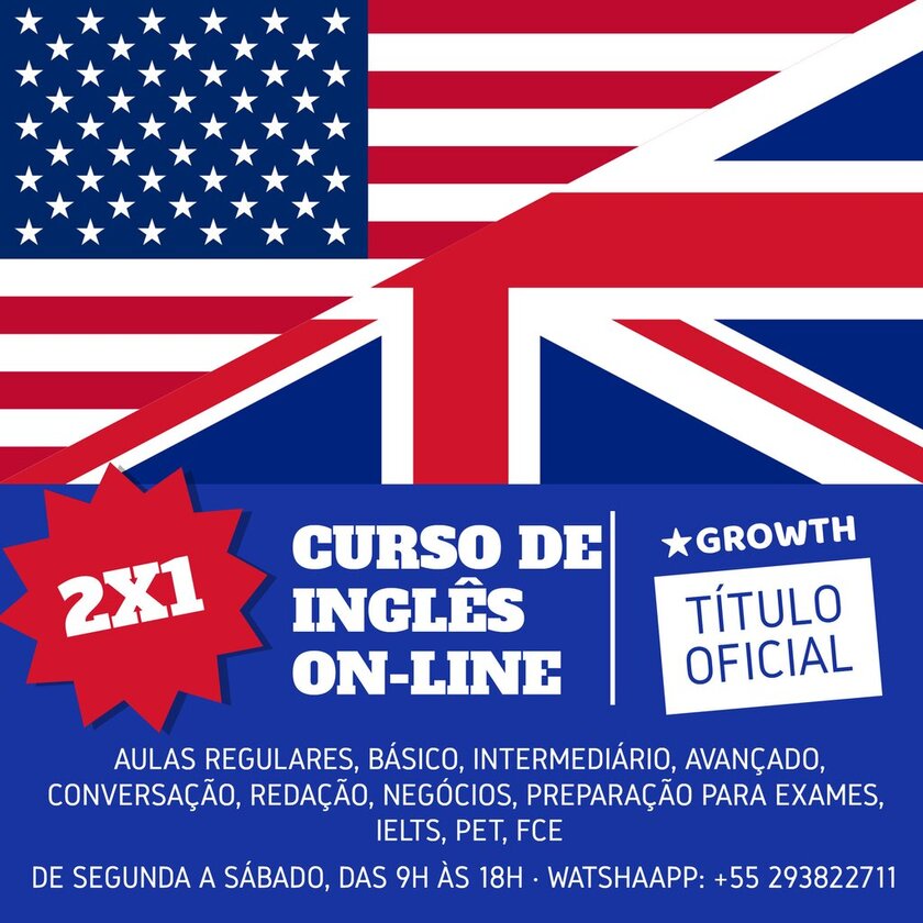 Banner de aulas de inglês online