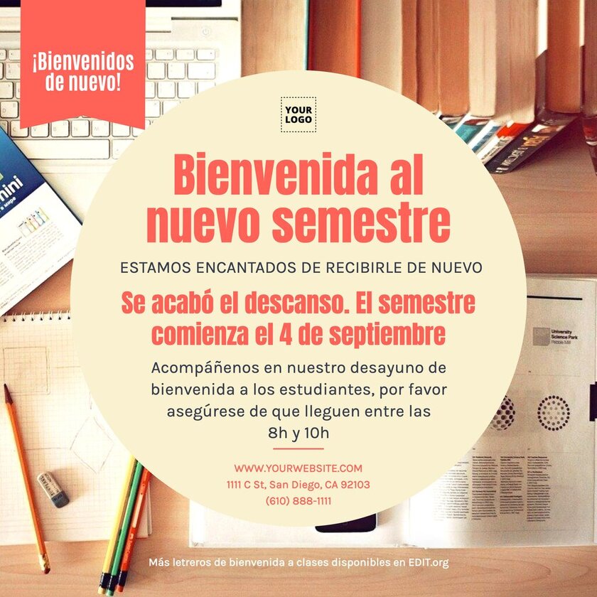 Cartelera de bienvenida regreso a clases