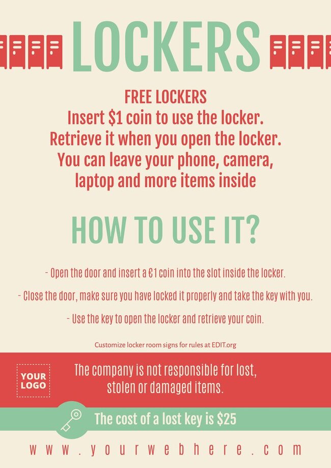 Printable Locker Room Sign Templates