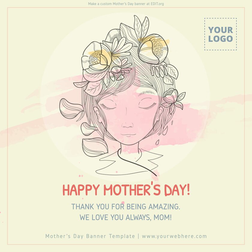 Create editable Mothers Day banners online