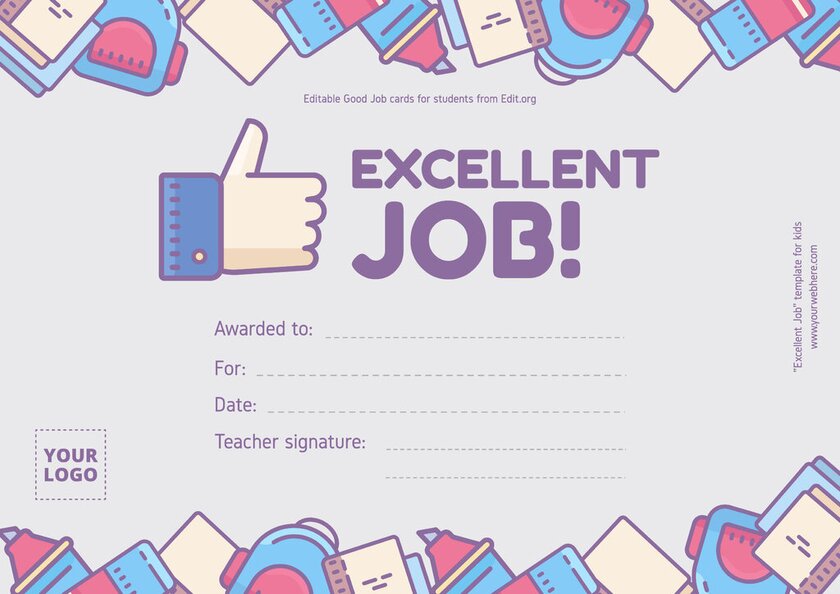 Free Printable Good Job Cards