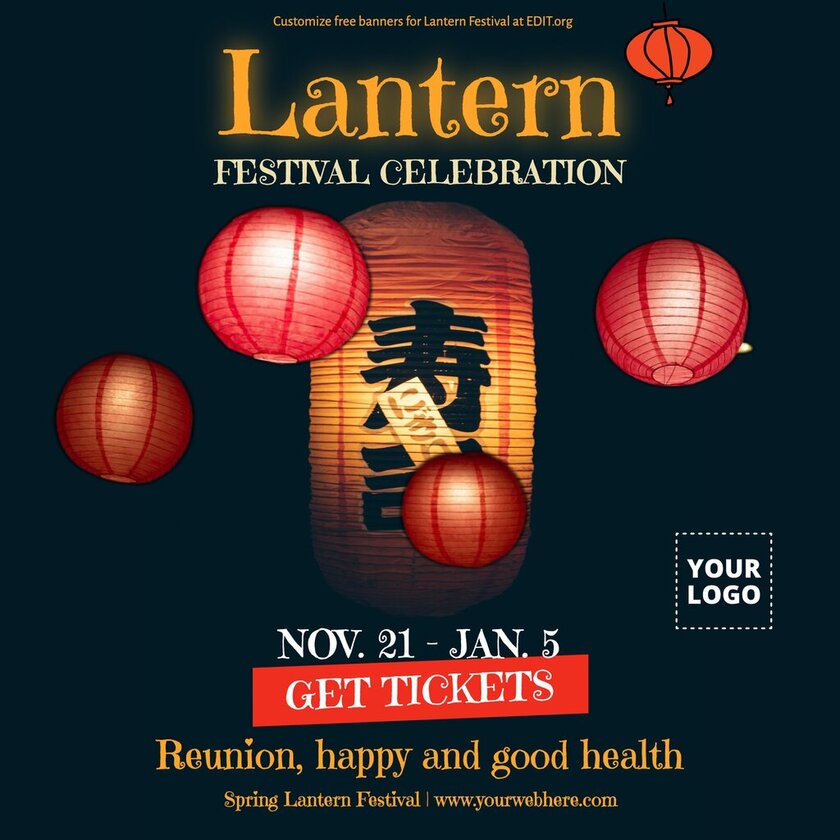 Customizable Spring Lantern Festival template online