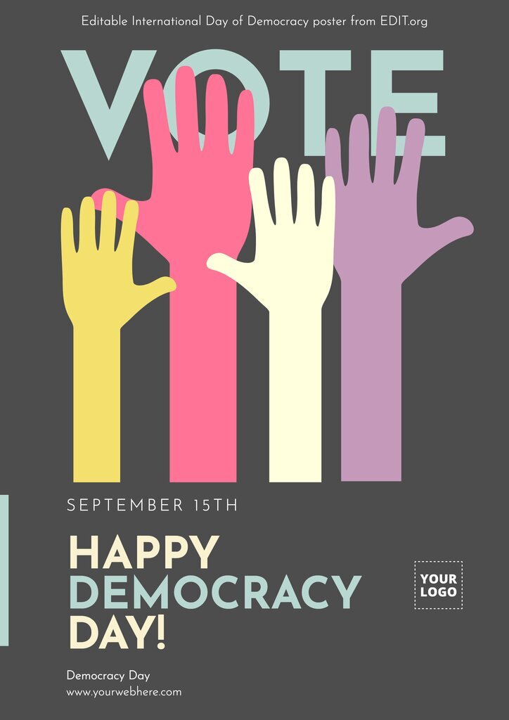 Design editabile per volantini della Giornata della democrazia