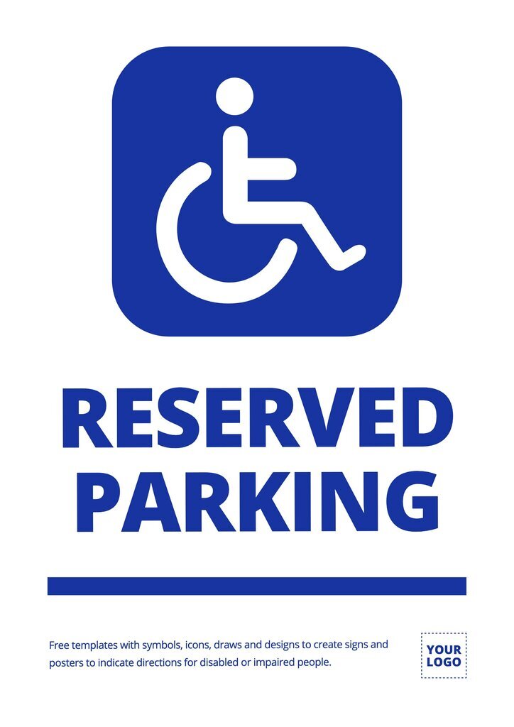 Reserved parking for disabled sign to customize online for free
