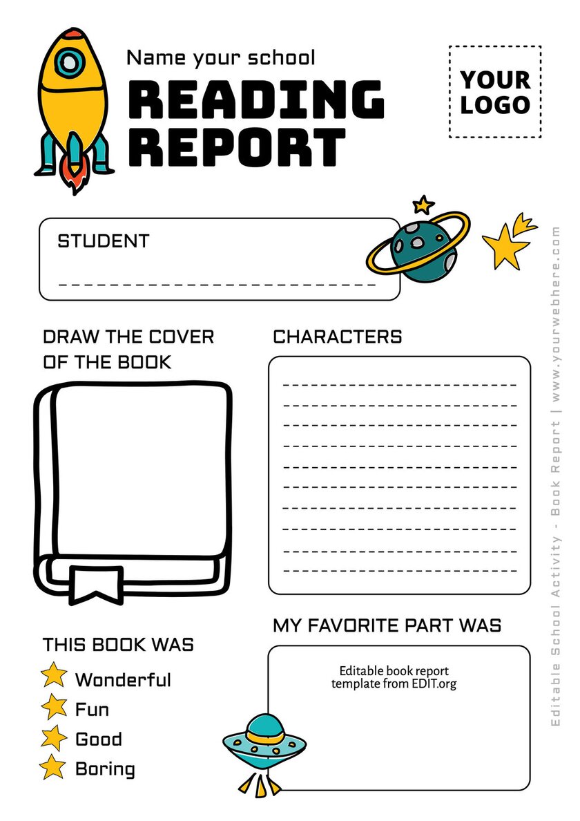 Free And Customizable Book Report Templates