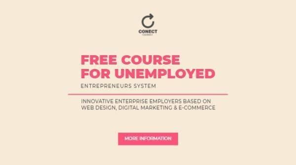 Banner editável para cursos grátis com empreendedores