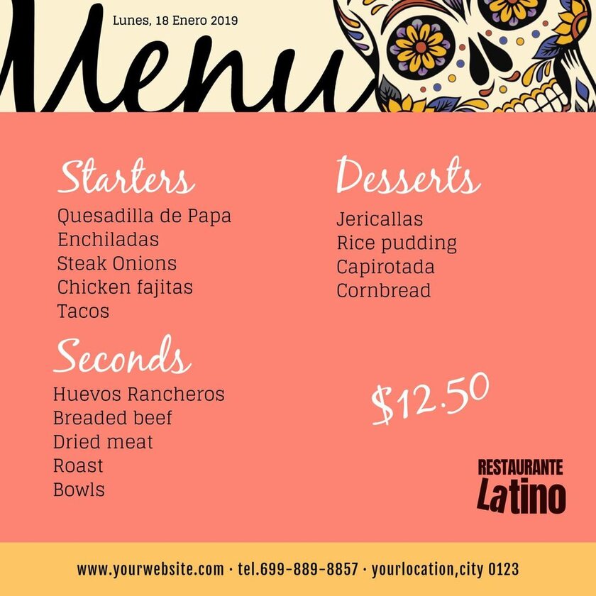 mexican menu template