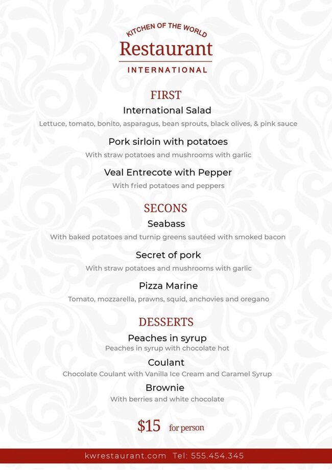 Create restaurant menus online and free