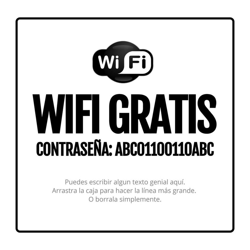 cartel wifi password plantilla