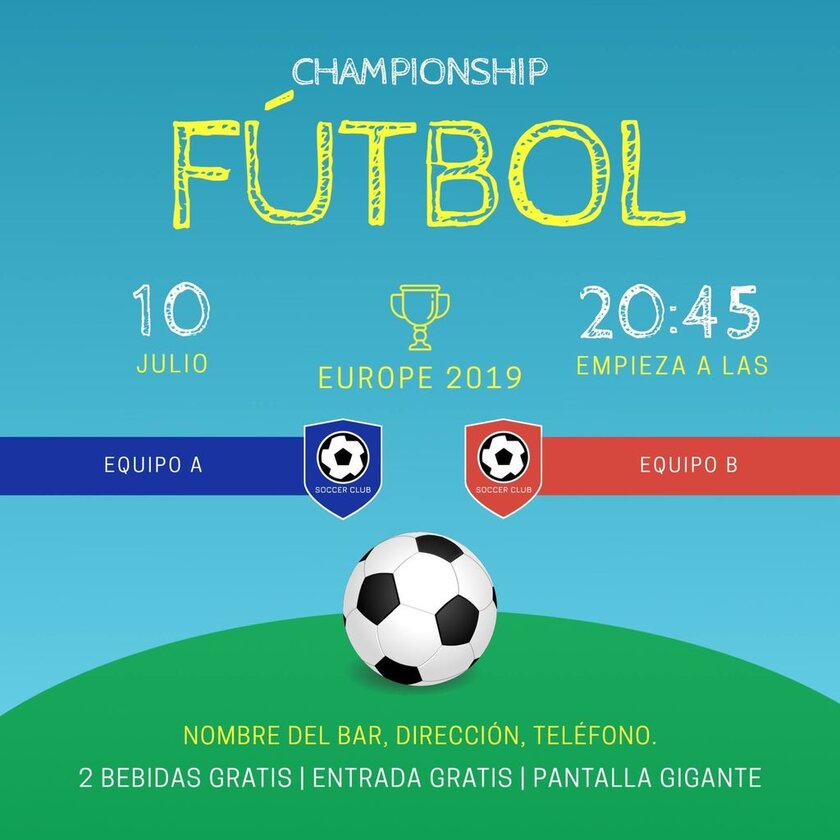 Flyer digital para anunciar torneios de futebol