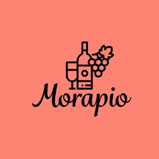 Logo voor een restaurant met een fles wijn