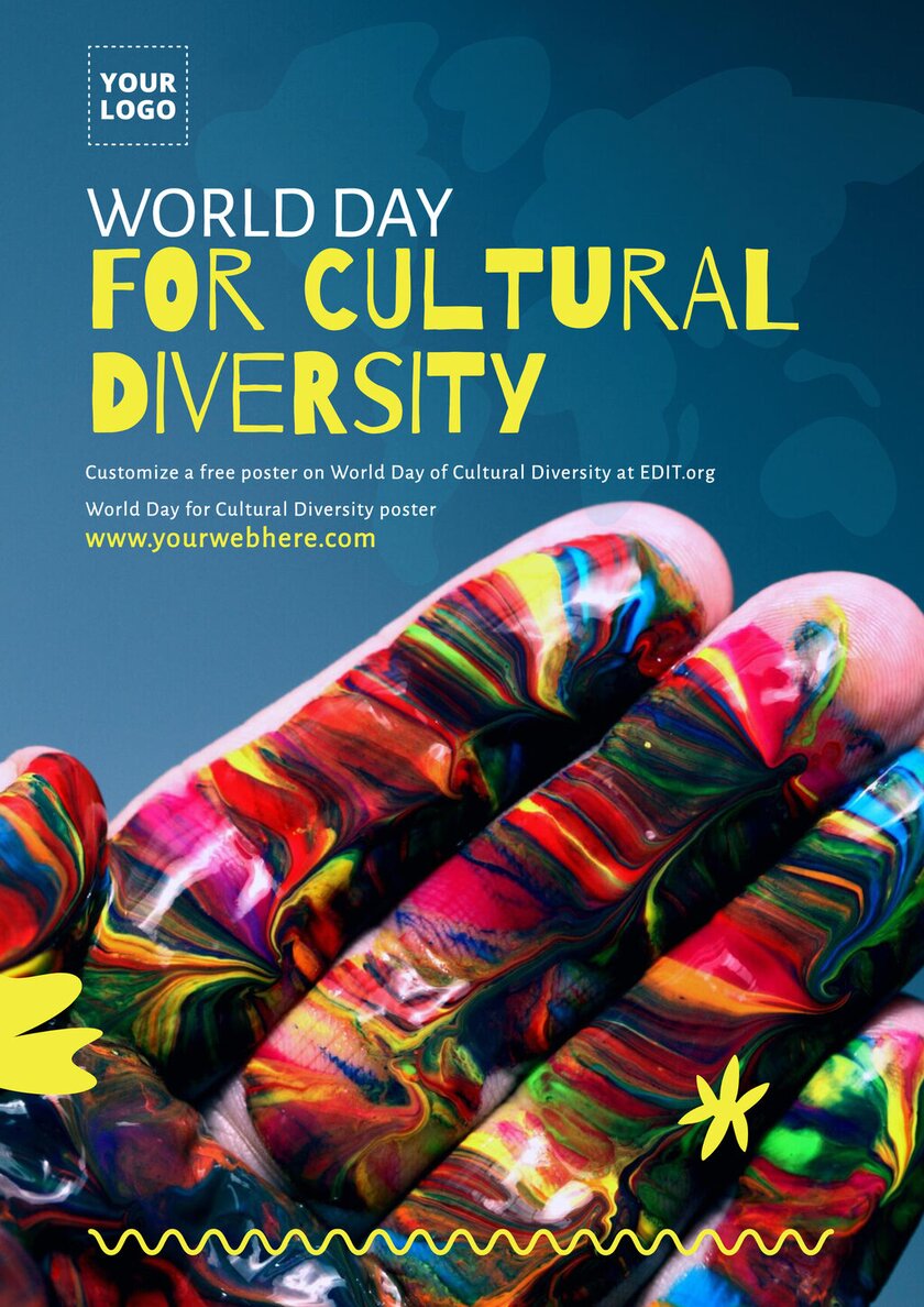 Editable poster for international day of cultural diversity