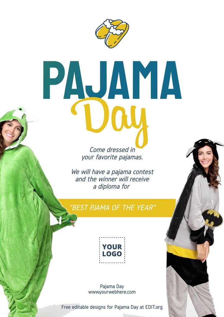 Customizable designs for school pajama day