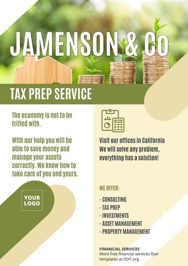 Printable income tax preparation flyers