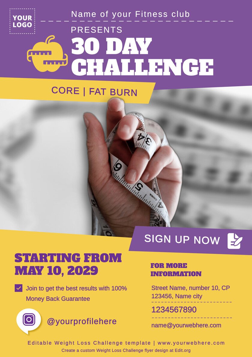 Customizable weight loss competition poster design