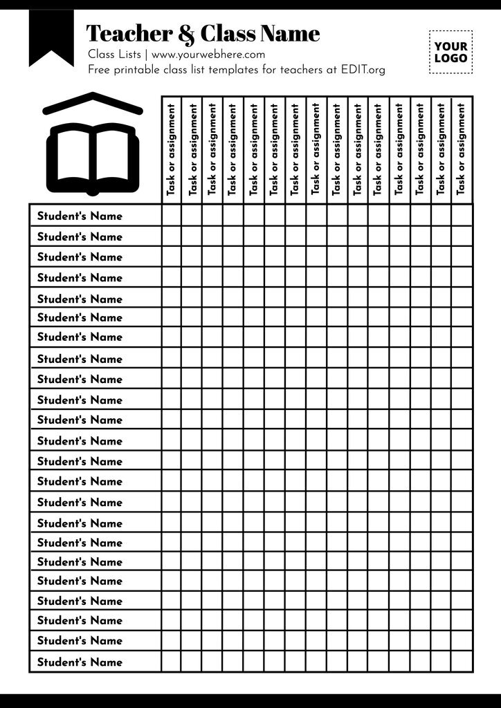 Free Printable Class List Template For Teachers Pdf - Printable Forms ...