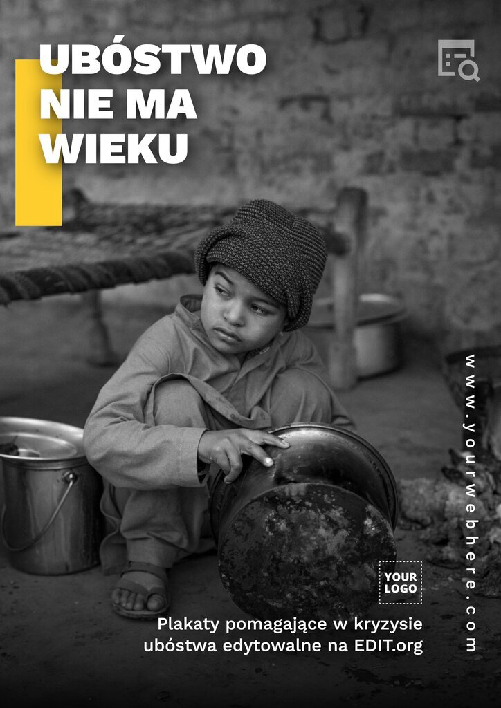 Plakaty dotyczące kryzysu ubóstwa dostępne do edycji i dostosowywania online