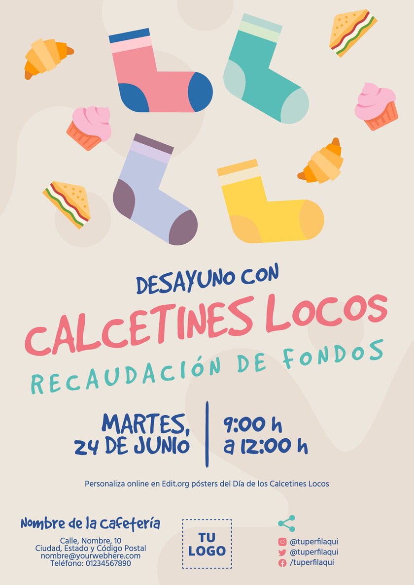 Crea folletos para el Día de los Calcetines Locos gratis