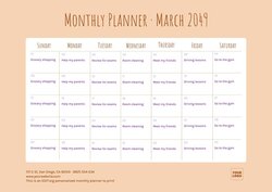Druckbare Vorlagen für Monatsplaner zum online Bearbeiten