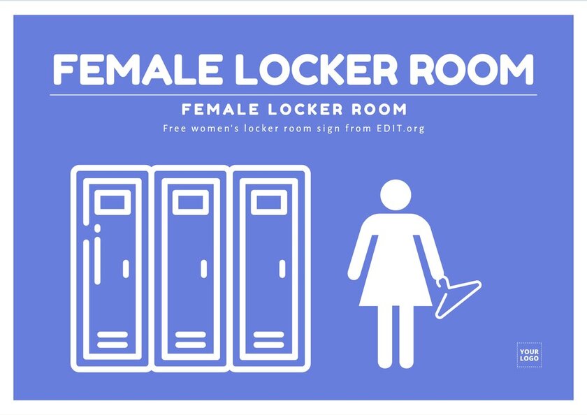 Printable women's locker room sign